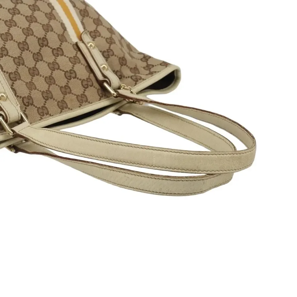 Gucci GG Canvas Web Tote Beige